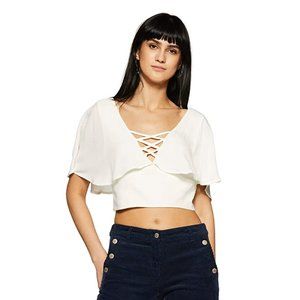 Forever 21 White Crop Top, Size Small